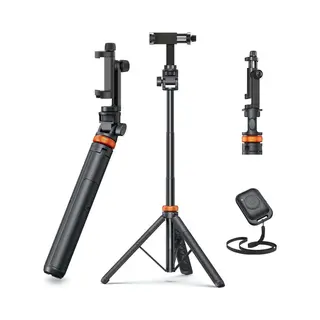 Sounix Telefoon Statief - SelfieStick Tripod Met Bluetooth Afstandsbediening - Tot 158 Cm Hoog - Tripod Smartphone - Action Camera Statief - Zwart