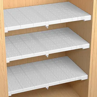 Verstelbaar Legplank Voor Kasten - Uitschuifbaar Van 51 Tot 72 Cm - Draagt Tot 20 Kg- Wit