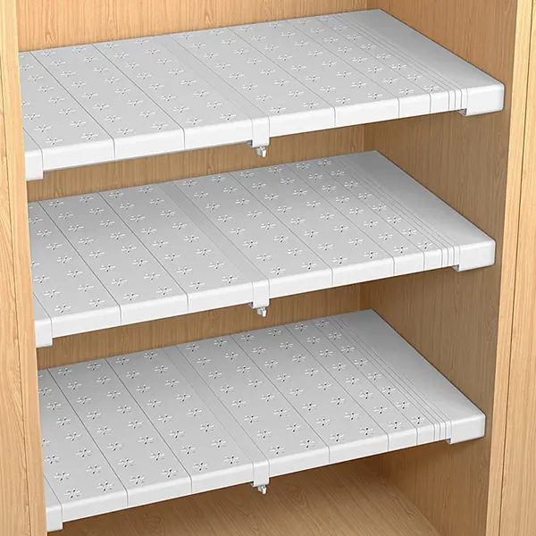 Verstelbaar Legplank Voor Kasten - Uitschuifbaar Van 51 Tot 72 Cm - Draagt Tot 20 Kg- Wit thumbnail