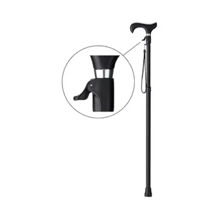 MultiMotion Wandelstok Met Unieke Drukknop Verstelling - Met Ergonomisch Comfort Handvat En Polsbandje - Loopstok - Traploos Verstelbaar Tussen 65 -