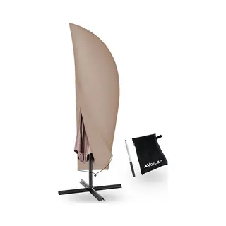 Volcan Parasolhoes Voor Zweefparasol - Waterdicht - Met Rits En Stok - Oxford 420D - Tot 400cm - Taupe