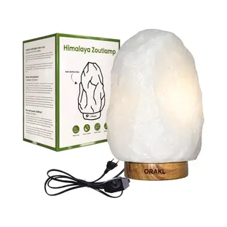 Orakl® - Dimbare Himalaya Zoutlamp Bliss – 4-6 Kg – Met Dimmer - 100% Himalayazout - Zoutlamp Wit - Zoutlamp Himalayazout – Zoutlamp