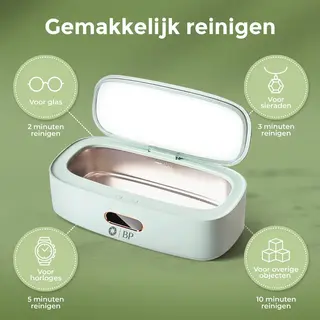 Bp® Ultrasoon Reiniger - Reinigingsapparaat Voor Sieraden En Brillen - Ultrasone - Ultrasonic Cleaner - Brillenbad - Nederlandse Handleiding - Groen