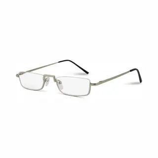 Leesbril Readr. Demi - Kleur Zilver - Sterkte +4.00 - Unisex Lookover - Elegant En Tijdloze Halve Leesbril - Hoge Kwaliteit - Inclusief Etui En