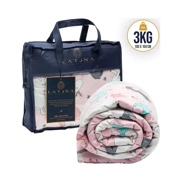 Latona Blanket® Verzwaringsdeken Kind 100 X 150cm - 3kg - Eenhoorn - Polyester - Weighted Blanket thumbnail
