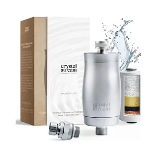 CrystalStream Douchefilter - Shower Filter - Verwijdert Tot 99% Chloor En Meer - Geschikt Voor Alle Doucheslangen En Kranen - Duurzaam Aluminium