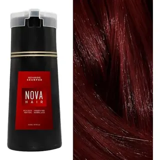 Nova Hair Instant Dye Shampoo Red - Rijk Aan Natuurlijke Extracten - Dekking Voor Grijs Haar - Kleur Shampoo Voor Man En Vrouw - NovaHair - Nova Hair