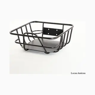 Locus Amicus Fatbike Voordrager Mandje Met Bekerhouder – Zwart Aluminium – Ideaal Als Cadeau – Geschikt Voor Ouxi V8, V20, EB2, EB4 & EB8