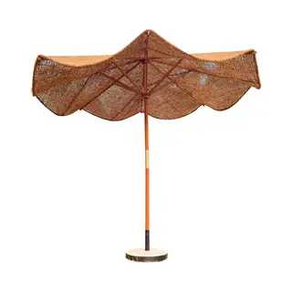 CocoWeave - Kokos Parasol 300 Cm - Houten Frame - Zonder Voet - Natuurlijke Tuinparasol Voor Terras En Balkon
