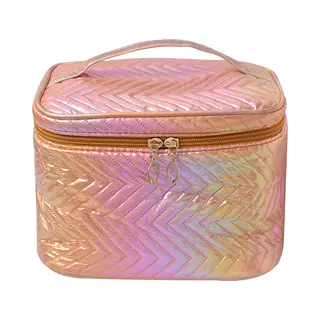 Juleeze Toilettas Dames 21x14x15 Cm Roze Synthetisch Ovaal Make-Up Tasje
