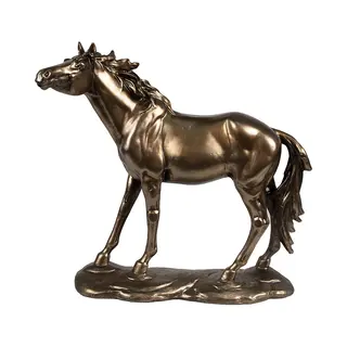 Clayre & Eef Decoratie Beeld Paard 34x10x32 Cm Bruin Polyresin