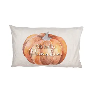 Clayre & Eef Kussenhoes Overig 30x50 Cm Beige Polyester Pompoen Herfst Decoratie
