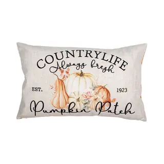 Clayre & Eef Kussenhoes Overig 30x50 Cm Beige Polyester Pompoen Herfst Decoratie