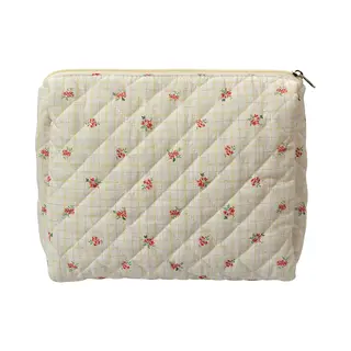 Clayre & Eef Toilettas Dames 25x5x22 Cm Beige Katoen Bloemen