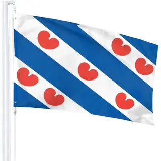 *** Grote Friese Vlag 90x150cm - Vlag Fries - Frysk Pompeblêden - Van Heble® ***