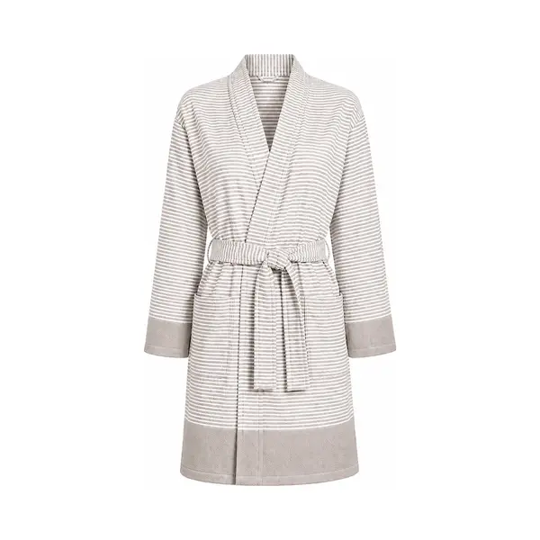 Comvie Badjas Dames Katoen - Kimono Badjas Dames - Lichtgewicht Hamam Badjas Sauna - Taupe - Maat S/M thumbnail