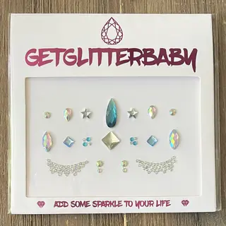 GetGlitterBaby® - Glitter Face Jewels / Festival Glitters / Strass Glitter Steentjes / Plak Diamantjes Voor Gezicht / Rhinestones - Zilver / Diamond