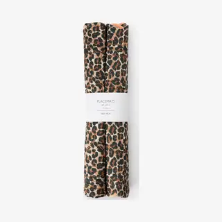 Sissy-Boy - Lichtoranje Placemat Set Met Hartjes En Leopard Print