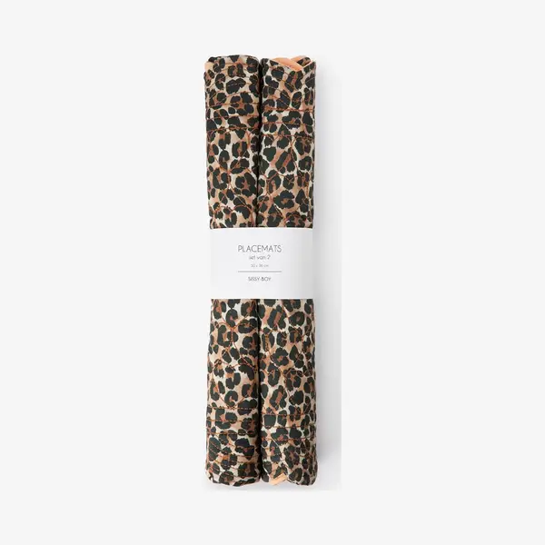 Sissy-Boy - Lichtoranje Placemat Set Met Hartjes En Leopard Print thumbnail