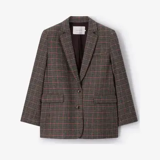 Sissy-Boy - Donkerbruine Geruite Wollen Blazer
