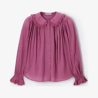 Sissy-Boy Paarse Blouse Met Kant