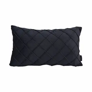 Novée Velvet Cross Zwart Kussenhoes | Fluweel/Polyester | 30 X 50 Cm