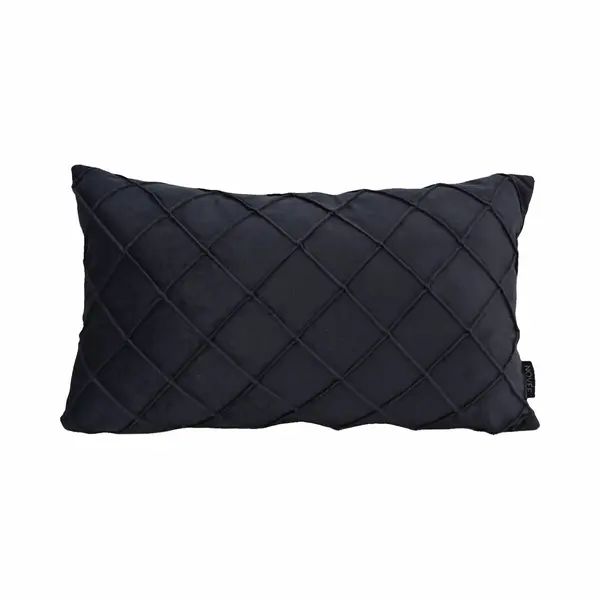 Novée Velvet Cross Zwart Kussenhoes | Fluweel/Polyester | 30 X 50 Cm thumbnail