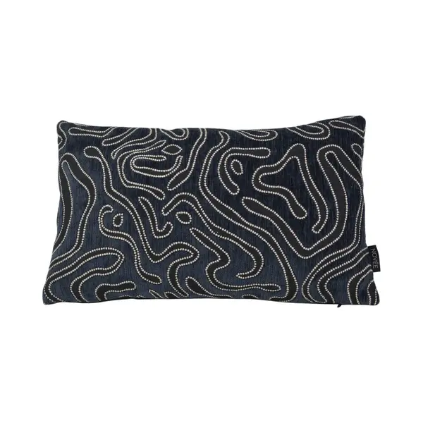 Novée Chenille Flow Zwart Kussenhoes | 30 X 50 Cm | Velvet/Polyester thumbnail