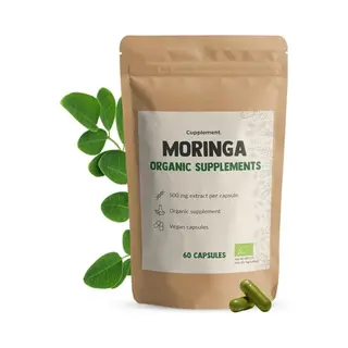 Cupplement Moringa 500 Mg Biologisch 60 Capsules - Oleifera – Weerstand - 30 Dagen Voorraad Per Zakje