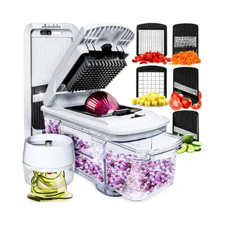 Stosh Mandoline - Groentesnijder - Uiensnijder - Spiraalsnijder - Frietsnijder - Rasp - 6-delig - Bpa Vrij