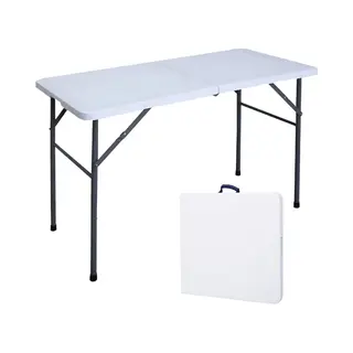 Goliving Inklapbare Tafel – Klaptafel – Campingtafel – Vouwtafel Buiten – Weerbestendig – 122 X 60 X 74 Cm – Wit