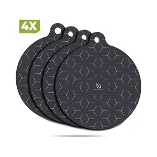 Hi Nature™ Inductie Beschermer Set 4 Stuks - Hittebestendig - Antislip - Diameter 22 Cm (Zwart)