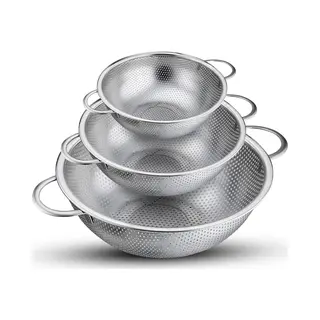 Hi Nature™ Vergieten - Vergiet Rvs 3-delige Set - Ø21cm/Ø29cm/Ø35cm Fijnmazig - Zeef - Roestvrij Staal - Geschikt Voor Het Wassen Van