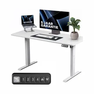 Stane Zit Sta Bureau Elektrisch Verstelbaar - 4 Geheugenstanden - 160 X 80 Cm - Wit