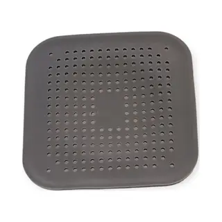 Douche Put Matje Met Zuignappen - Vierkant - 14 Cm - Grijs - Afvoerzeef Douche - Plastic - Universeel Toepasbaar