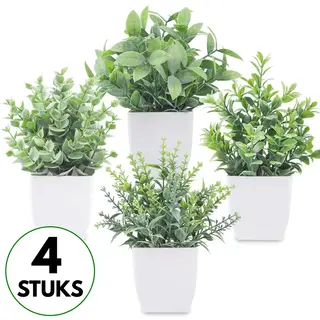 Boncy® Premium Kunstplant In Pot - 4 Stuks Kunstplanten - Nep Planten Voor Binnen En Buiten - Kamer Decoratie - Nepplanten Eucalyptus Kunst Plant