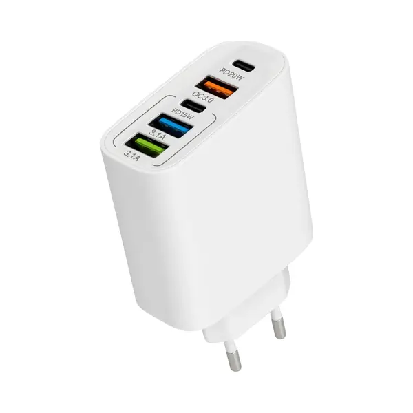 Nuvance Usb Adapter - 5 Poorten - Usb Stekker - Usb Oplader - Geschikt Voor Iedere Usb Kabel - Wit thumbnail