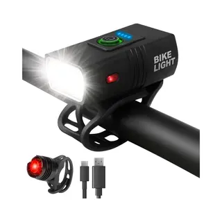 Nuvance Fietsverlichting - Fietslamp - 6 Standen - 1000 Lumen - Fietslampje - Voorlicht - Achterlicht - Usb Oplaadbaar