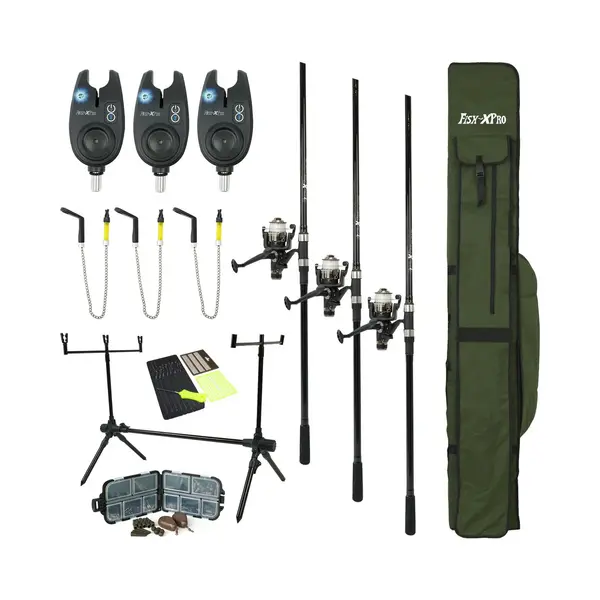 Fish-Xpro Karperset | Carpset Pro Improve Set | 3-Rod | Karperhengelset | Extra Uitgebreid | 96-Delig thumbnail