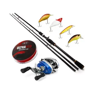 Eurocatch - Baitcaster - Hengel Set - Roofvis Set - Lengte 1, 80m - Incl. 200m Gevlochten Lijn - Visset - Combo - Incl Kunstaas