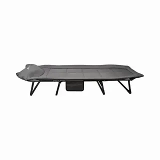 Eurocatch Opvouwbare Camping Stretcher - Verstelbaar Veldbed Met 5-Standen Rugleuning, 4 Stevige Beugels, Zijvak, Gevuld Hoofdkussen - Compact &