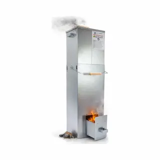 Eurocatch Telescopische Rookoven Vierkant 101 Cm – Smoker Voor Buiten Met Thermometer En 10 Rookhaken – Verzinkt Metalen Rookkast / Rookton Voor