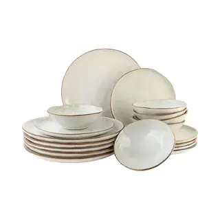 Otix Serviesset - Bordenset - 18-Delig - 6 Persoons - Beige - Keramiek - Lily