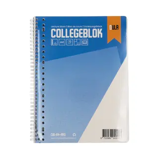 Collegeblok A4 Formaat Met Ruit 5mm 160 Vel - Spiraalblok Klein Geruit - 70 Grams Papier Schrijfblok - Dula