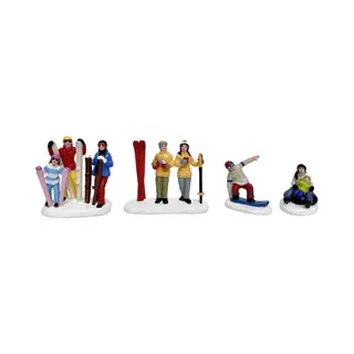 Santaville - Snow Sports Polyresin 9cm 4 Stuks