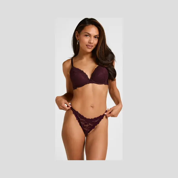 Hunkemöller Hoog Uitgesneden String Aveline Paars thumbnail