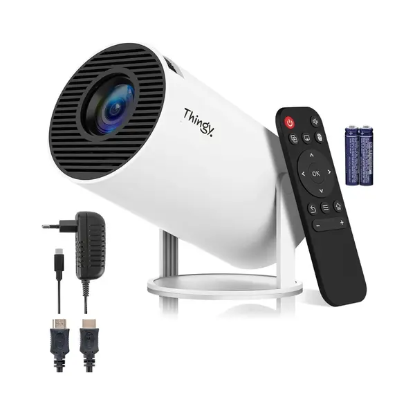 Thingy® Ultra Mini Beamer - 4K Ondersteuning - Projector - WiFi 6 & Bluetooth 5.4 - Beamer - Inclusief Hdmi Kabel, Extra Lange Voedingskabel & thumbnail
