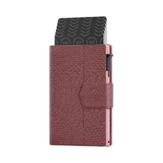 Prowallet Plus - Snake Bordeaux - Pasjeshouder Voor 8 Pasjes, Briefgeld En Muntgeld - Uitschuifbaar - Rfid Creditcardhouder - Kaarthouder Portemonnee,