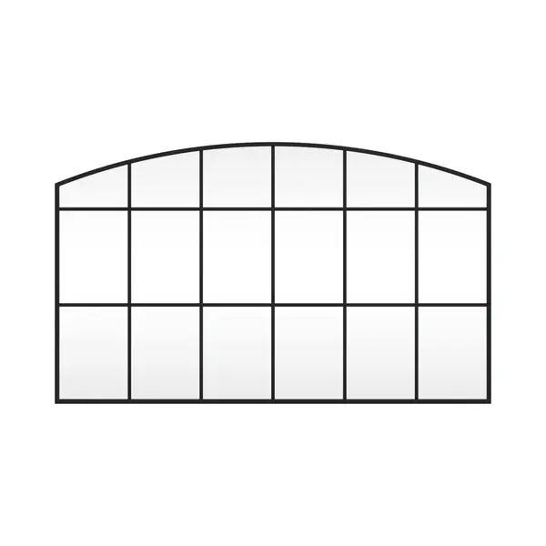 Wall Mirror Black 100x60 Cm Arch Iron Vidaxl thumbnail