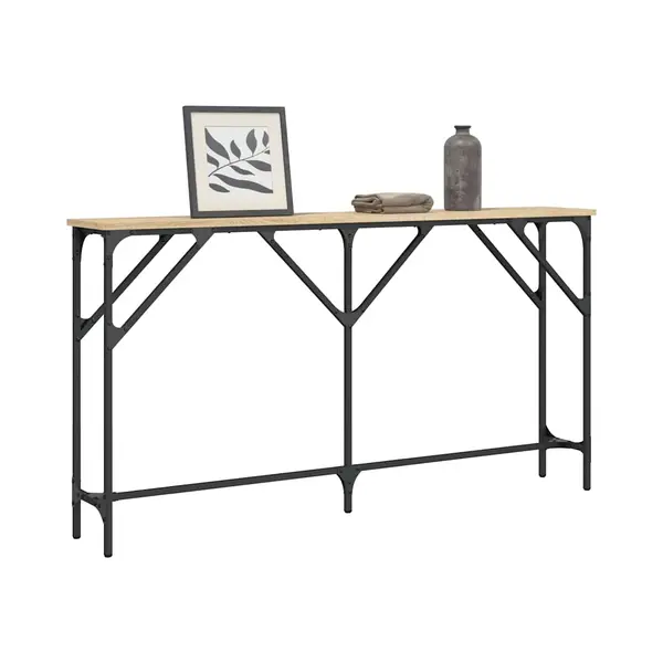 VidaXL Wandtafel 140x23x75 Cm Bewerkt Hout Sonoma Eikenkleurig thumbnail